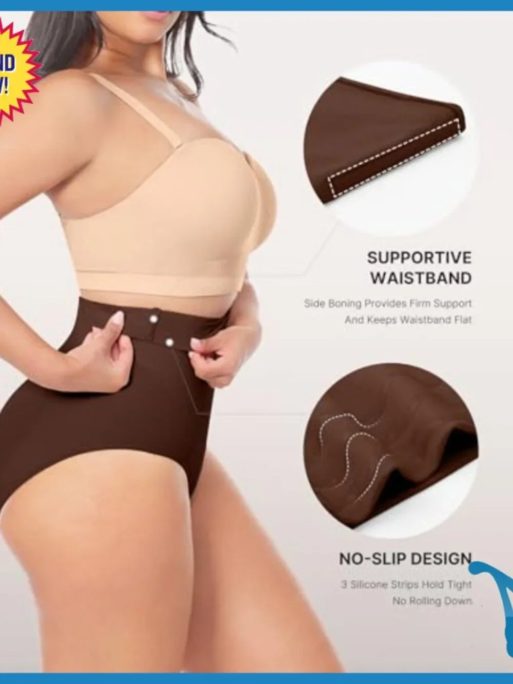 High Waisted Tummy Control Shapewear Panties Seamless Compression Briefs Medium
